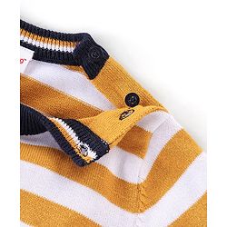 Babyhug Knit Full Sleeves Lightweight Sweater Striped - Yellow & White