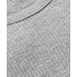 Babyhug Cotton Full Sleeves Solid Color Vest Pullover & Bottom Thermal Wear Combo Pack Of 3 - Light Grey