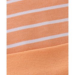 Babyhug 100% Cotton Knit Striped Cap White & Orange - Diameter 10.5 cm