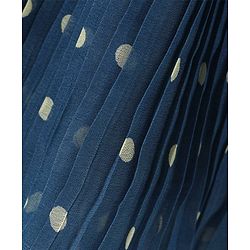 Babyhug Half Sleeves Solid & Knot Detailing Top with Polka Dots Printed Skirt - White & Blue