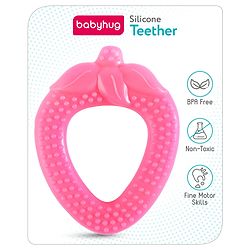 Babyhug Strawberry Shaped Silicone Teether - Pink