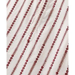 Babyhug Full Sleeve Self Embroidered Ith Sequenced Kurta With Pyjama Set - White & Maroon.