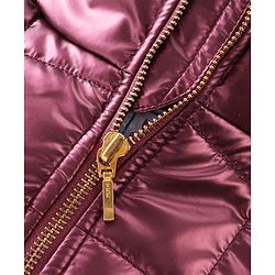 Babyhug Full Sleeves Solid Colour High Neck Padded Jacket - Maroon