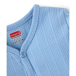 Babyhug Cotton Blend Full Sleeves Front Open and Pullover Solid Color Thermal Wear Pack Of 2 - Blue