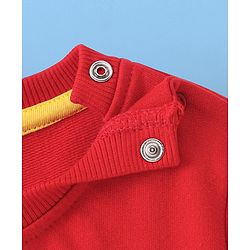 Babyhug Cotton Full Sleeves Sweatshirts With Outer Space Graphics Pack Of 2- Blue & Red