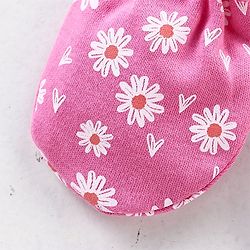 Babyhug 100% Cotton Mittens & Booties Floral Print - Pink