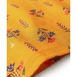 Babyhug 100% Cotton Woven Full Sleeves Floral Printed Kurta Dhoti Set - Mustard