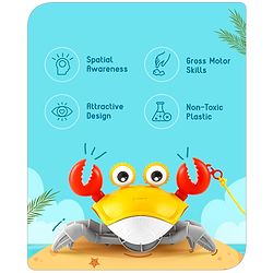 Babyhug Pull Along Crab Toy - Yellow