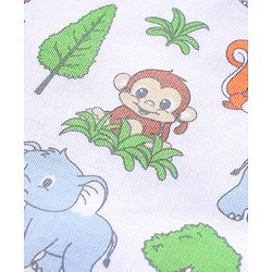 Babyhug 100% Cotton Interlock Knit Romper Animal Print - White