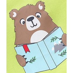 Babyhug 100% Cotton Knit Full Sleeves Onesie Bear Print - Green