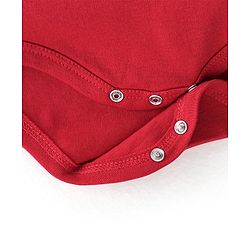 Babyhug 100% Cotton Interlock Knit Full Sleeves Onesies With Leggings Cap & Mittens Booties Stripes & Fox Print - Red