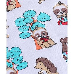 Babyhug 100% Cotton Knit Full Sleeves Front Open Vest Sloths Print Pack of 3 - Multicolour