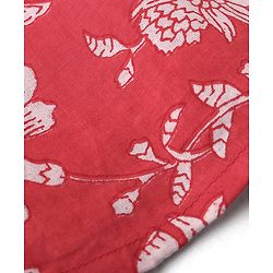 Babyhug 100% Cotton Three Fourth Sleeve Floral Printed Kurti with Gharara and Dupatta - Coral