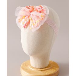 Babyhug Free Size Headbands With Bow Design Pack of 2 - White & Pink