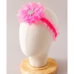 Babyhug Free Size Headbands with Floral Applique Pack of 2 - Red & Dark Pink