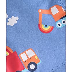 Babyhug 100% Cotton Full Sleeves Front Open Vests Stripes & Train Print Pack of 3- Blue Red & White