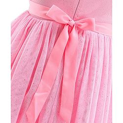 Babyhug Sleeveless Sequinned Party Frock - Pink