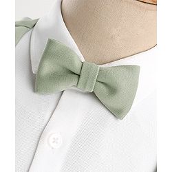Babyhug Full Sleeves Stretch Three Piece Party Suit with Bow - Green