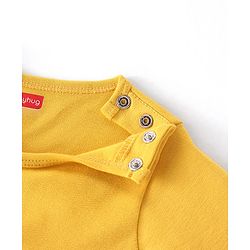 Babyhug 100% Cotton Full Sleeves Onesies Fox Print with Shoulder Snap Buttons - Yellow