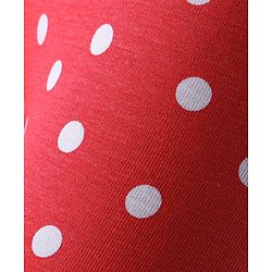 Babyhug Cotton Lycra Knit Full Length Leggings with Stretch & Polka Dots Print Pack of 2 - Red & White