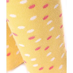 Cutewalk by Babyhug Non Terry Footed Anti Bacterial Polka Dot Design Tights - Yellow