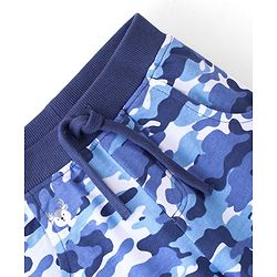 Babyhug Cotton Looper Knit Full Length Lounge Pant Camouflage Printed - Blue