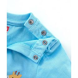 Babyhug Cotton Knit Full Sleeves Wild Animals Printed Night Suit - Blue