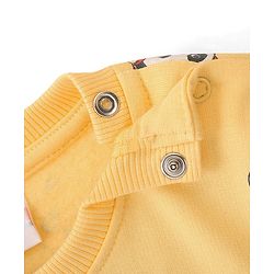 Babyhug Cotton Knit Full Sleeves Panda & Text Graphics Sweatshirts Pack of 2 - Blue & Yellow