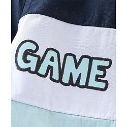 Babyhug Cotton Knit Half Sleeves Regular Collar Text Printed Cut & Sew Shirt - Blue