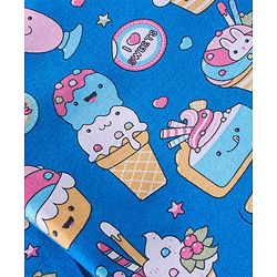 Babyhug Cotton Knit Full Sleeves Ice Cream Printed Night Suit - Blue