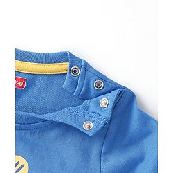 Babyhug Cotton Knit Full Sleeves Lion Printed Night Suit - Blue
