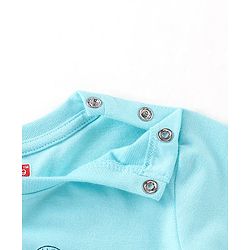 Babyhug Cotton Knit Full Sleeves Night Suit Bus Print - Blue