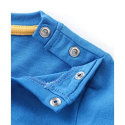 Babyhug 100% Cotton Half Sleeves Lion Printed T-Shirt & Shorts Set - Blue & Yellow