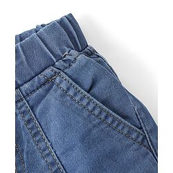 Babyhug Cotton Spandex Knee Length Solid Stretchable Denim Jamaican - Blue