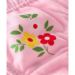 Babyhug 100% Cotton Panties With Polka Dots & Floral Print Pack Of 3 - Navy Blue Red & Pink