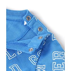 Babyhug Cotton Knit Full Sleeves T-Shirt Text Print - Blue