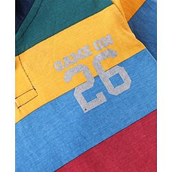 Babyhug 100% Cotton Knit Full Sleeves T-Shirt with Stripes & Hood - Multicolor