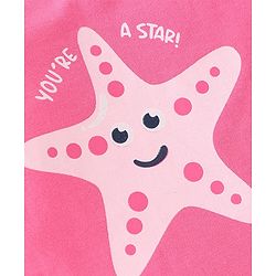 Babyhug Cotton Knit Full Sleeves T-Shirt with Star Graphics Print - Pink