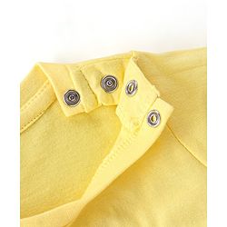 Babyhug Single Jersey Cotton Knit Full Sleeves Night Suit Animal Print - Yellow