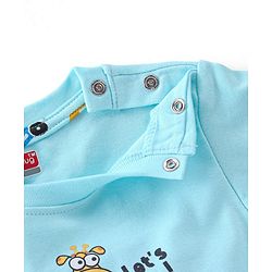 Babyhug Cotton Knit Full Sleeves Night Suit Jungle Safari Print - Blue