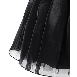 Babyhug Half Sleeves Organza Party Frock with Bow Applique- Black