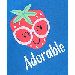 Babyhug Cotton Knit Full Sleeves T-Shirt with Strawberry Graphics-Blue