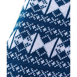 Babyhug Knit Full Length Fleece and Woollen Pant Triangle Design - Navy Blue