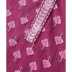 Babyhug 100% Cambric Full Sleeve Printed Kurta With Dhoti Set - Purple