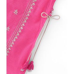 Babyhug Sleeveless Embroidered Kurta & Palazo with Dupatta - Pink