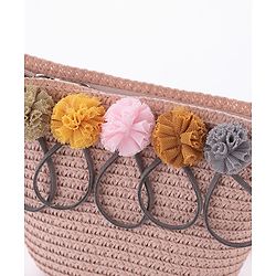 Babyhug Straw Hat with Purse - Pink