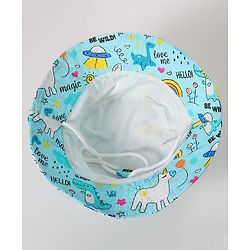 Babyhug Cotton Bucket Hat Printed Blue - Diameter 14.5 cm