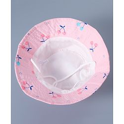 Babyhug Bucket Hat Cherry Print - Pink