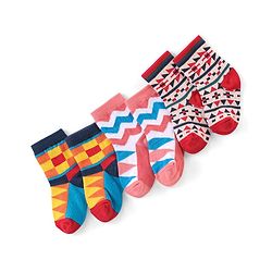 Cute Walk By Babyhug Antibacterial Socks With Triangle Design Pack Of 3 - Multicolour