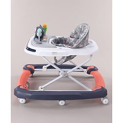 Babyhug Bunny Face 2 In 1 Walker Cum Rocker With 3 Level Adjustable Height & Musical Play Tray With Light -Blue